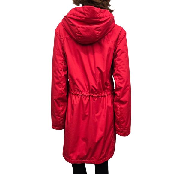 L.L. Bean Winter Warmer Insulated Hooded Coat XL Reg. Red Zip & Snap Closure - Picture 5 of 12